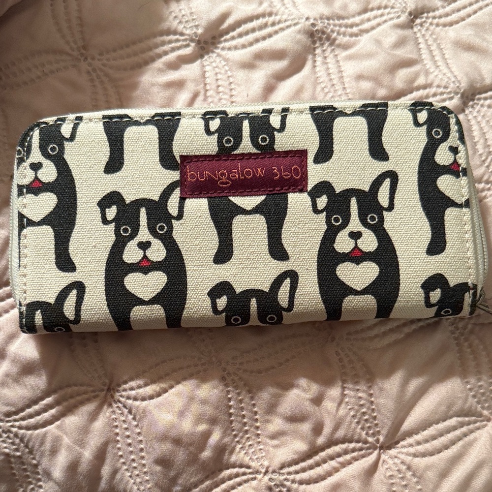Bungalow 360 Black and Cream Dog Print Wallet